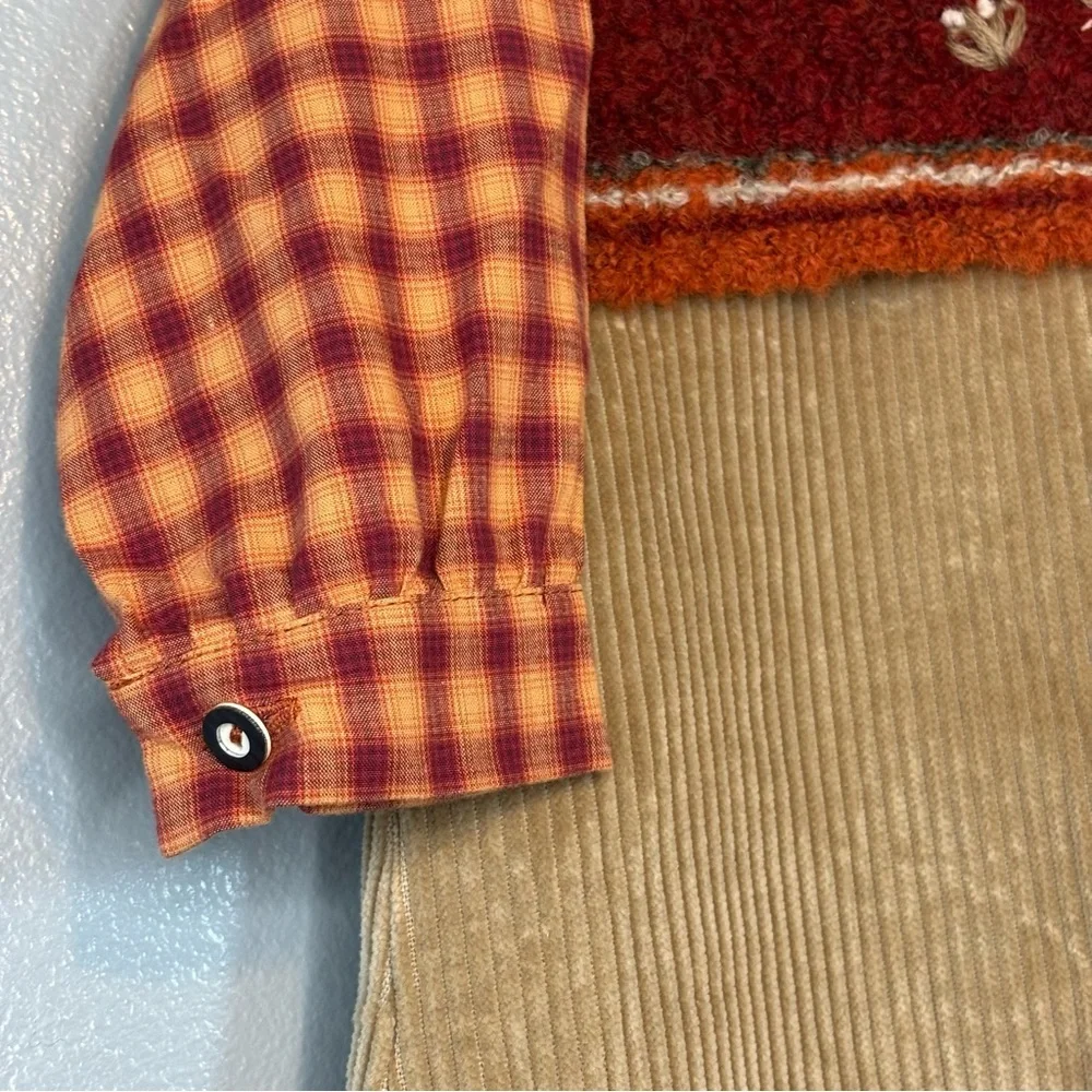 Giesswein sz 92 Girl’s 2 piece Wool Sweater Dress Plaid Corduroy Cottagecore